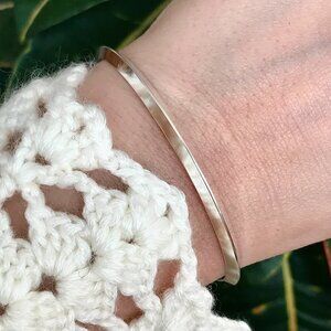 925 Sterling Silver Pyramid Triangle Stackable Bangle Bracelet Handmade